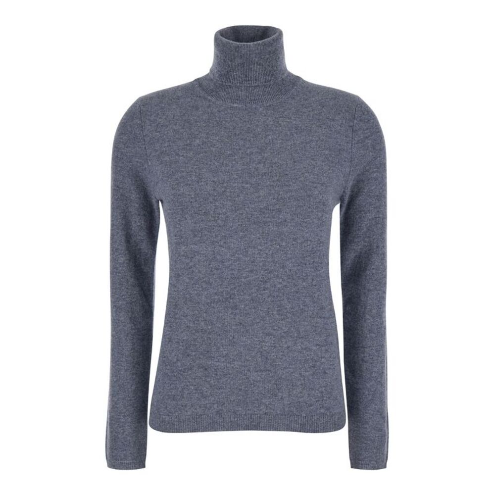 Plain Women Grey Turtleneck In Cashmere Woman